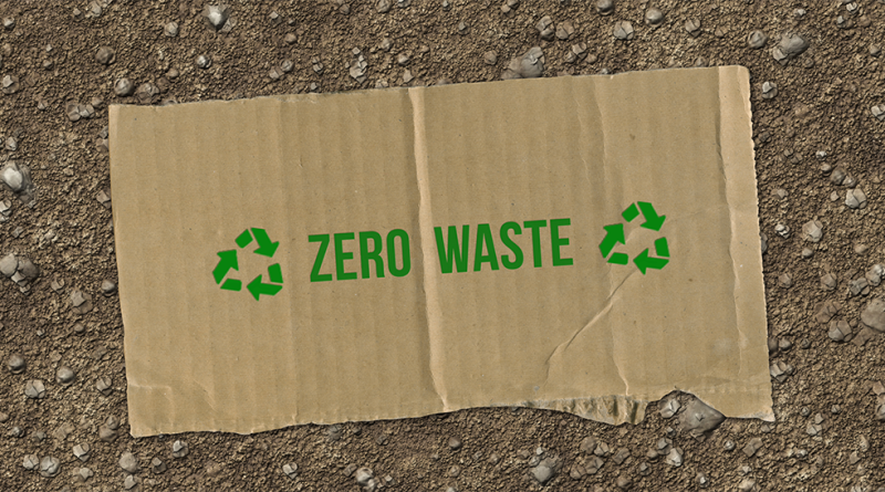 Image of a 'zero waste' cardboard recycling sign to support Food Lion waste article