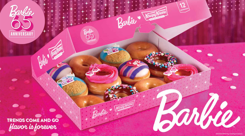 Image from Krispy Kreme showcasing their Barbie collection