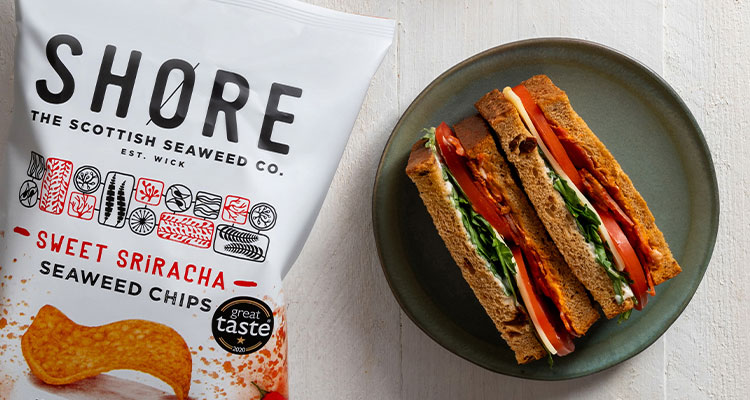 Shore Seaweed Sweet Sriracha Chilli Seaweed Chips