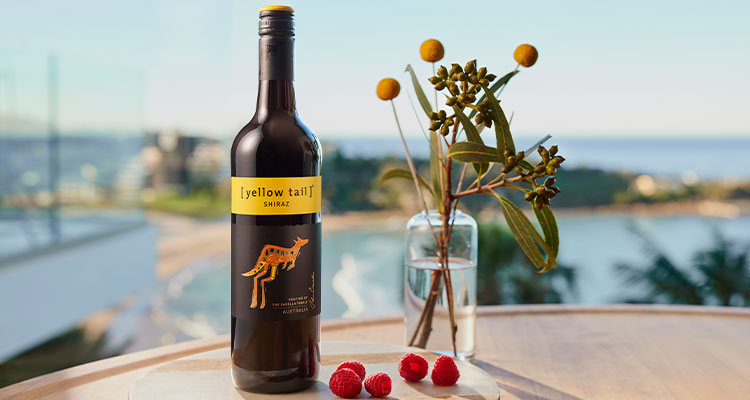 Bottle of yellow tail shiraz