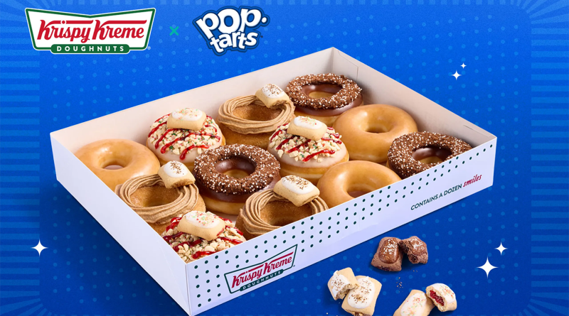 Pop-Tarts doughnuts Krispy Kreme ad showing box full of the limited edition doughnuts