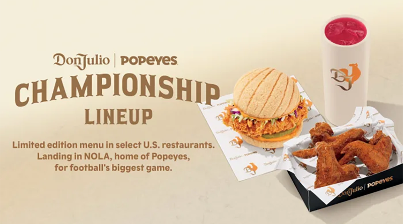 Popeyes and Tequila Don Julio Super Bowl special food items