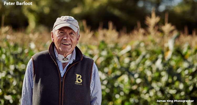 Peter Barfoot in a field