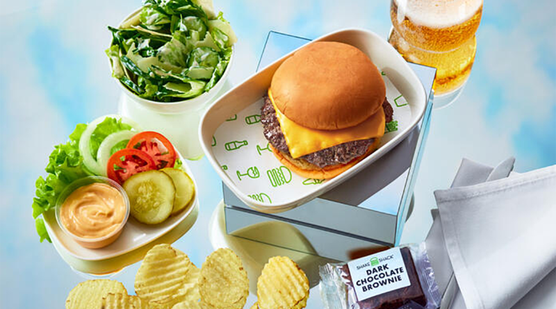 Shake Shack meal prepared for Delta Airlines' first-class flyers