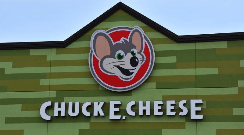 Chuck E. Cheese spins off new Chuck’s Arcade, just for adults Chuck E. Cheese logo on storefront to support Chuck’s Arcade article