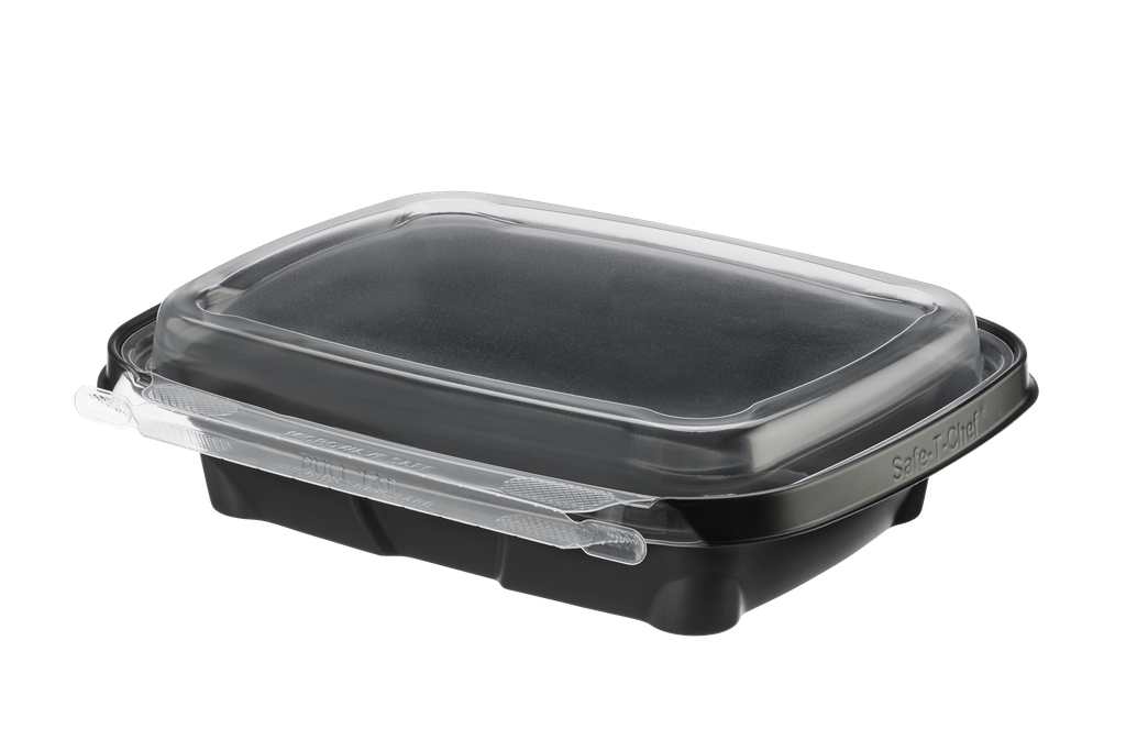 Inline Plastics first 8x6 Black-Base-Safe-T-Chef container