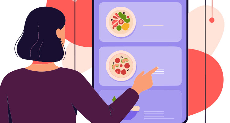 the concept of online food ordering through a mobile application