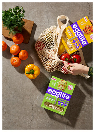 egglife Power Pasta and egglife Egg White Wraps.     