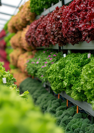 a vertical farming system, a method of growing crops in vertically stacked layers