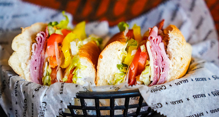 a hearty Italian-style sandwich,from Grinders Above & Beyond