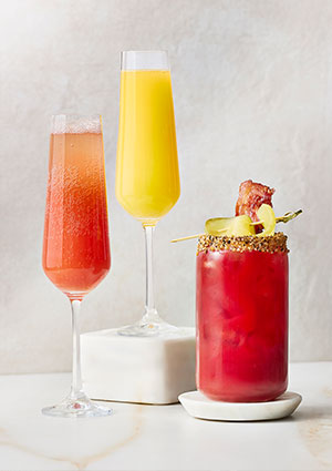 a variety of brunch cocktails