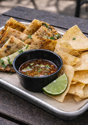 a Birria Taco platter from LIME Fresh Mexican Grill