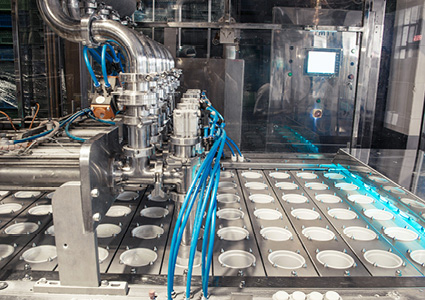 an automated filling and packaging line