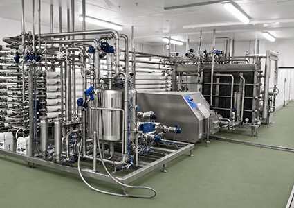 an industrial skid-mounted pasteurization and processing plant