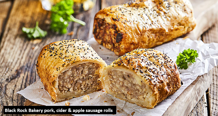 Black Rock Bakery pork, cider & apple sausage rolls