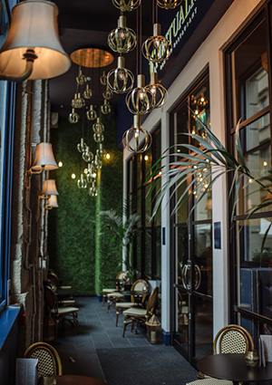 interior of The Spiritualist cocktail bar and restaurant