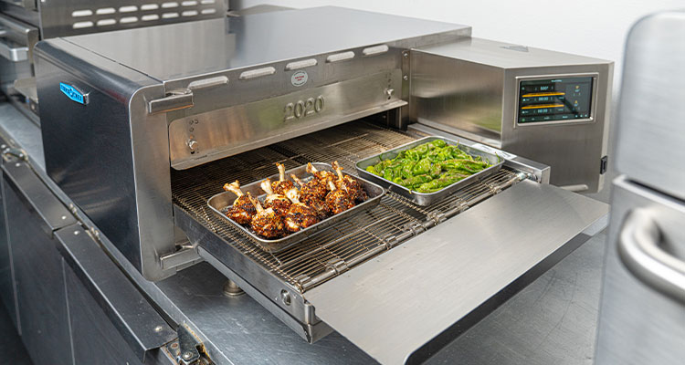 a TurboChef HHC 2020 high-speed commercial conveyor oven