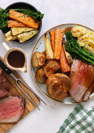a classic British Sunday roast dinner